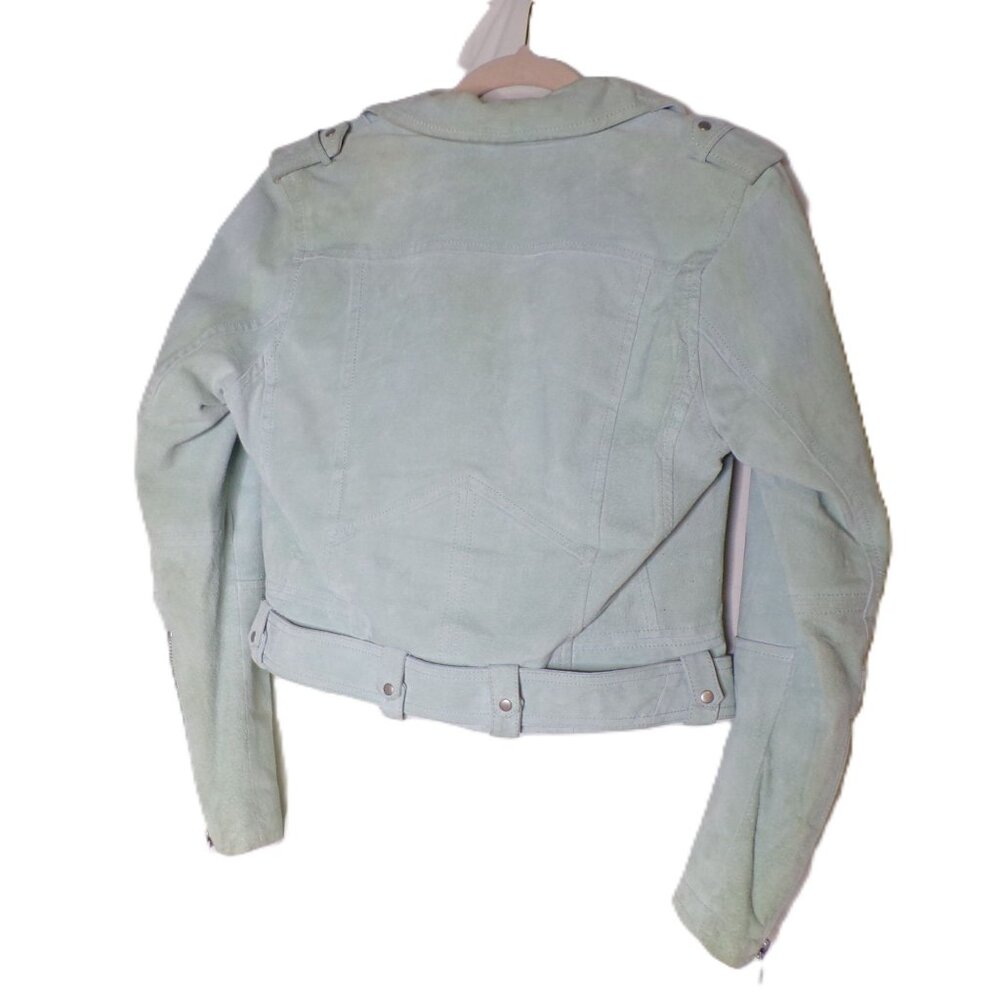 🆕BLANKNYC Suede Moto Jacket Basil (Mint) Medium - Picture 9 of 11